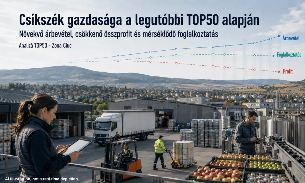 Csíkszék gazdasága: növekvő árbevétel, csökkenő összprofit és mérséklődő foglalkoztatás
